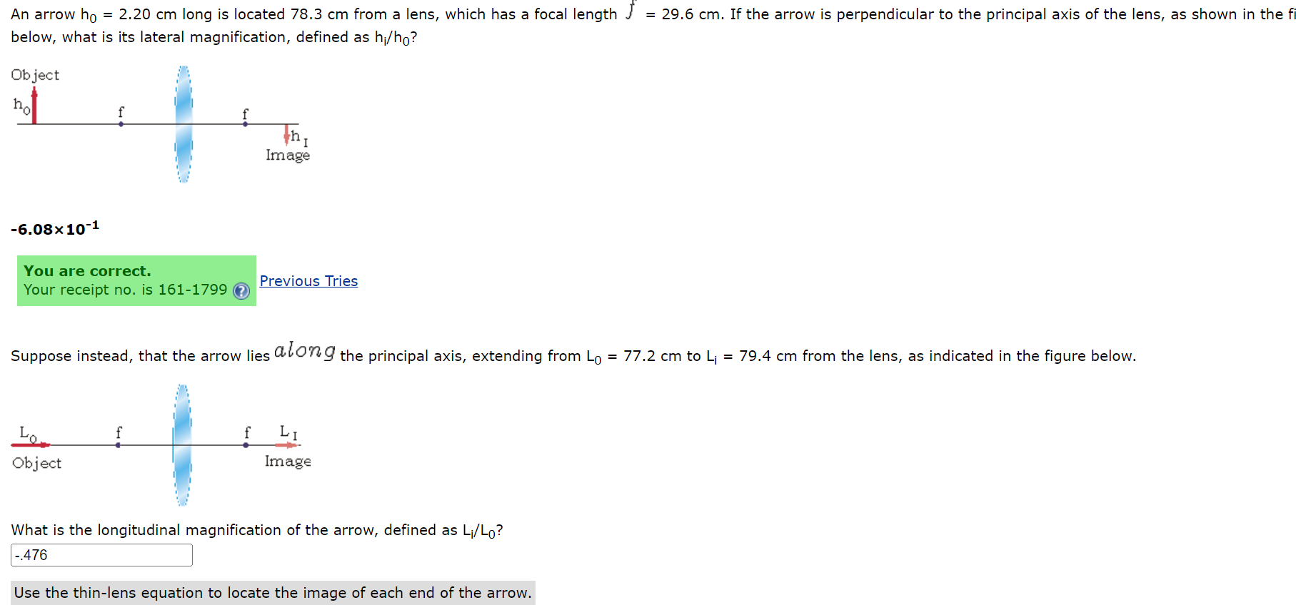 solved-an-arrow-h0-2-20-cm-long-is-located-78-3-cm-from-a-chegg