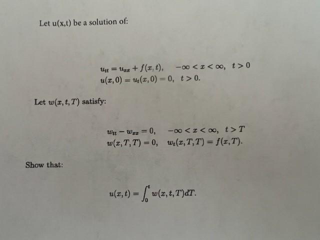 Solved Let u(x,t) be a solution of: a ute = 1 + f( st). | Chegg.com