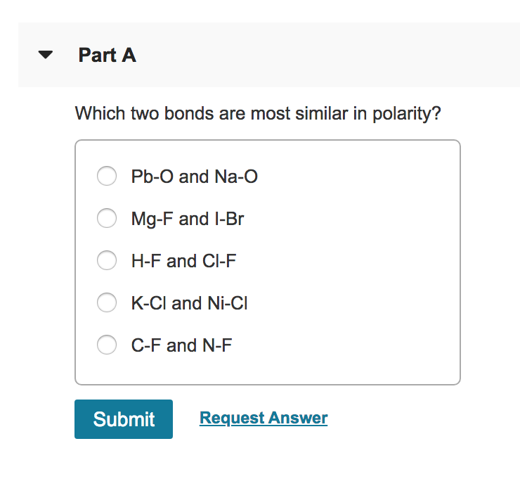 Which Two Bonds Are Most Similar In Polarity?