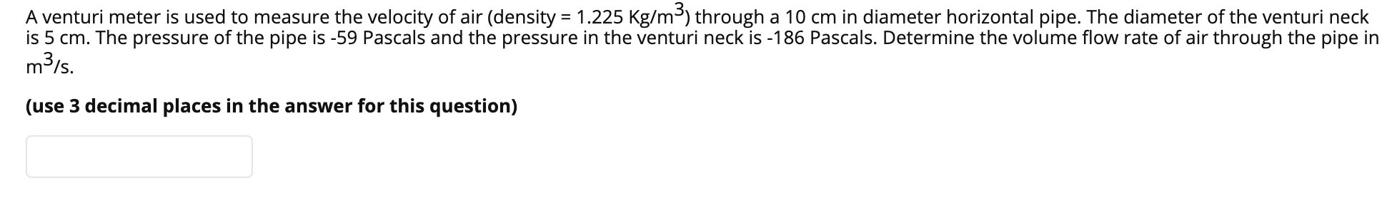 Solved A venturi meter is used to measure the velocity of | Chegg.com