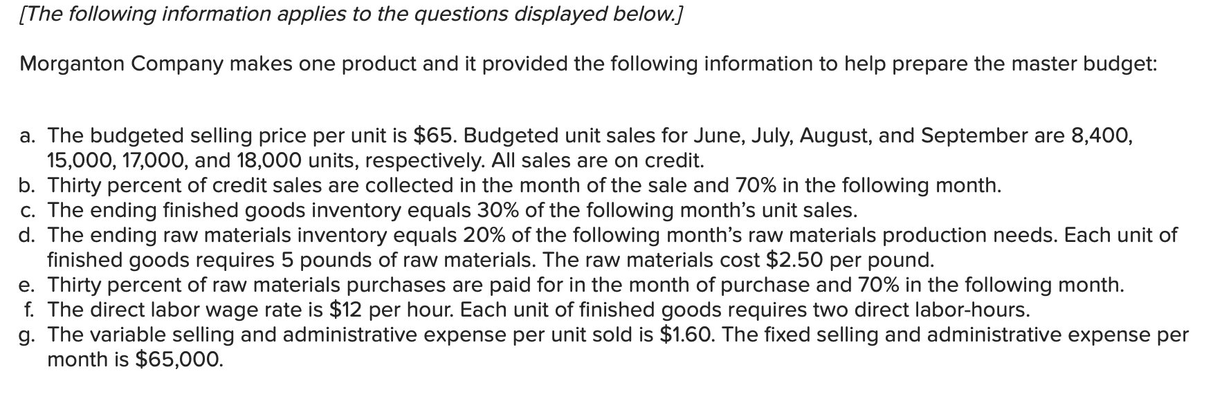 Solved Company makes one product and it provided