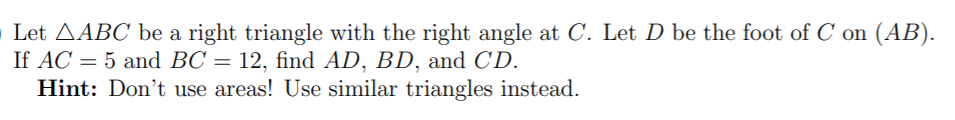 Solved Let AABC be a right triangle with the right angle at | Chegg.com