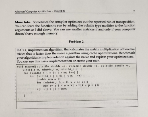 Solved Advanced Computer Architecture - Project #2 More | Chegg.com