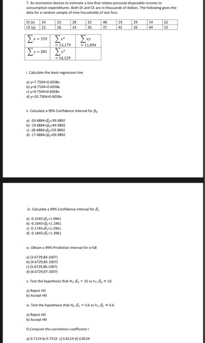 Solved Please solve all parts of the question and show work | Chegg.com