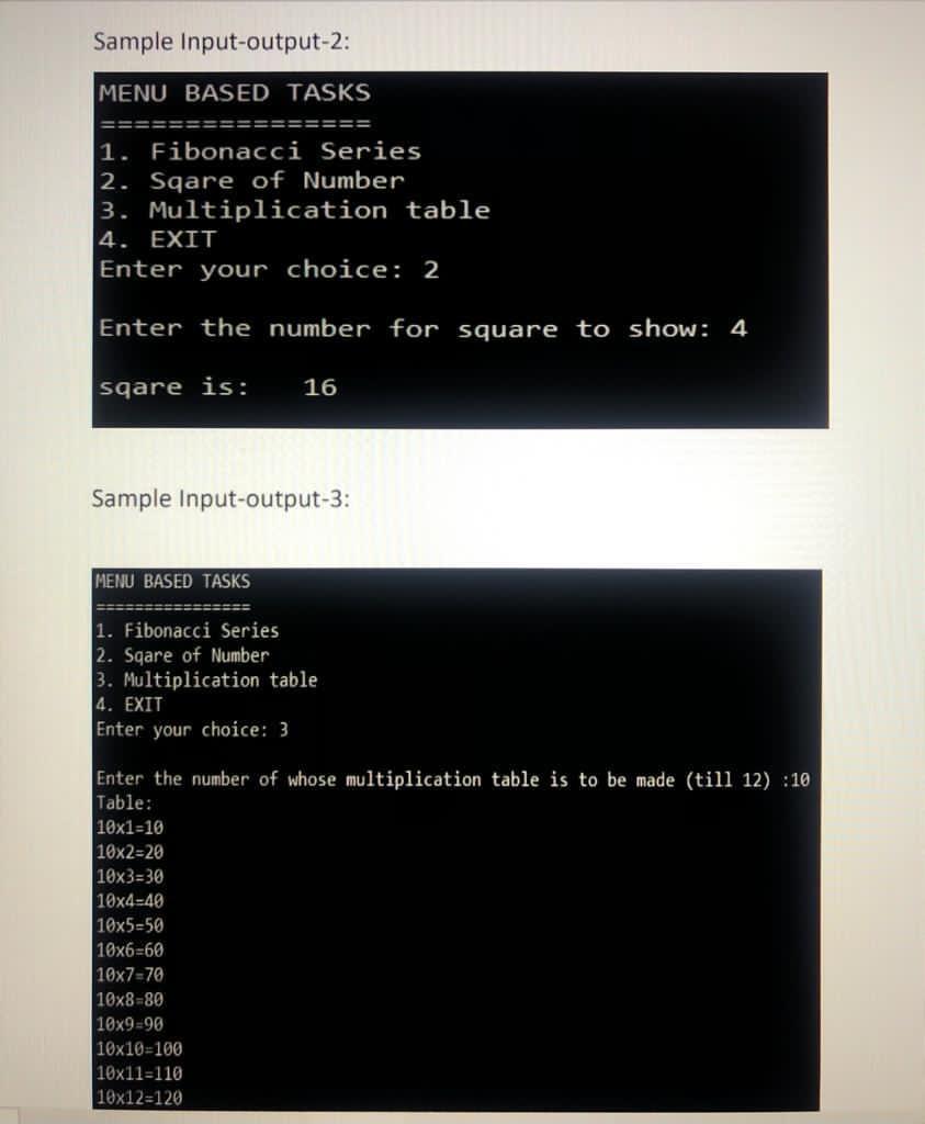 Solved Write a menu driven program using recursive functions | Chegg.com