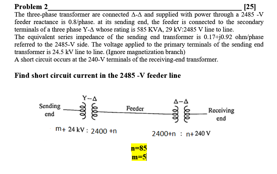 Solved Problem 2 [25] The Three-phase Transformer Are | Chegg.com