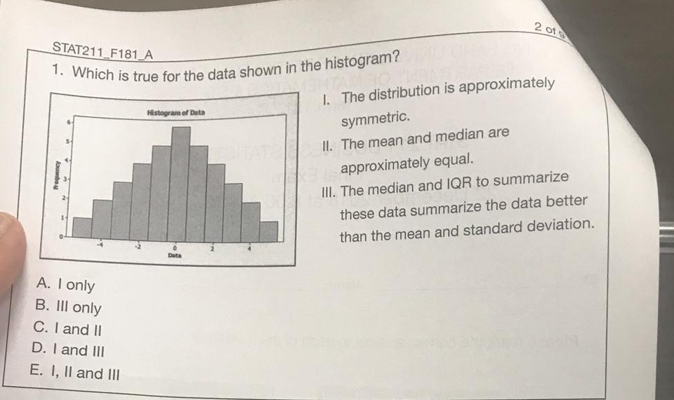 Solved 2 of STAT211 F181 A ch is true for the data shown in | Chegg.com