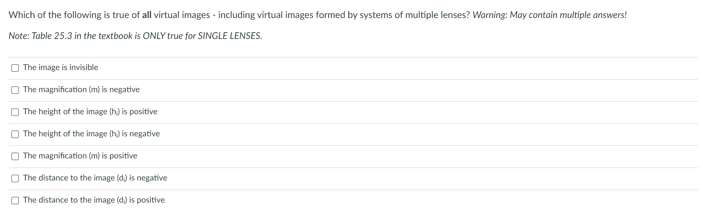 Solved Which of the following is true of all virtual images | Chegg.com