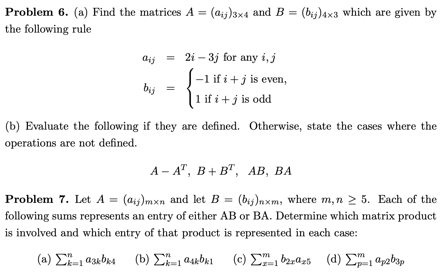 Solved Problem 2. Find The Values Of A So That The Following | Chegg.com