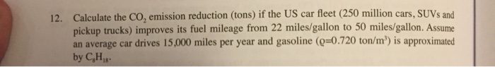 Solved Calculate the CO, emission reduction (tons) if the US | Chegg ...