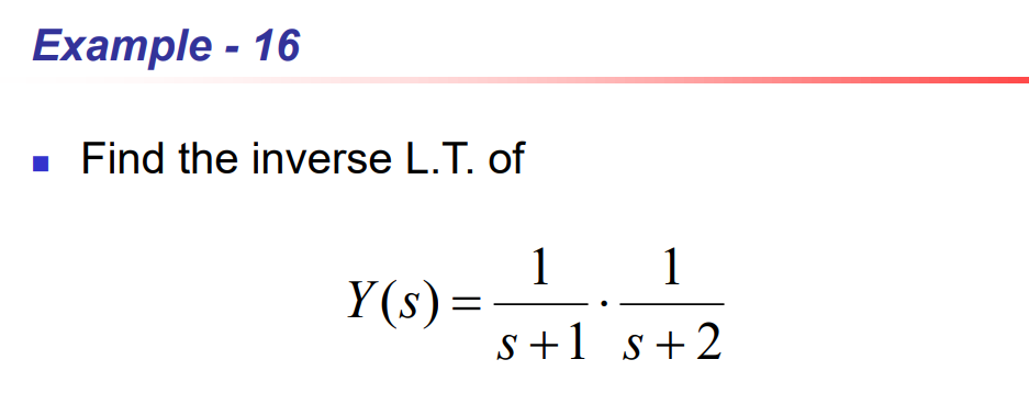 Solved - Find the inverse L.T. of Y(s)=s+11⋅s+21 | Chegg.com