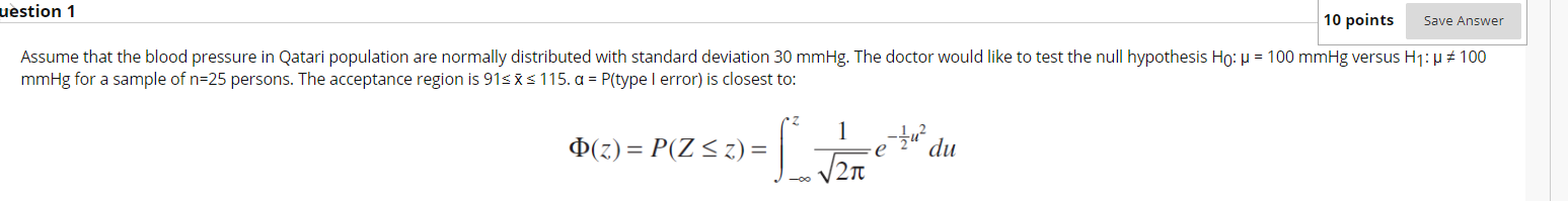 Solved uestion 1 10 points Save Answer Assume that the blood | Chegg.com