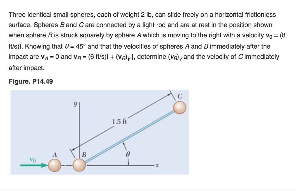 Solved Three Identical Small Spheres, Each Of Weight 2 Lb, | Chegg.com