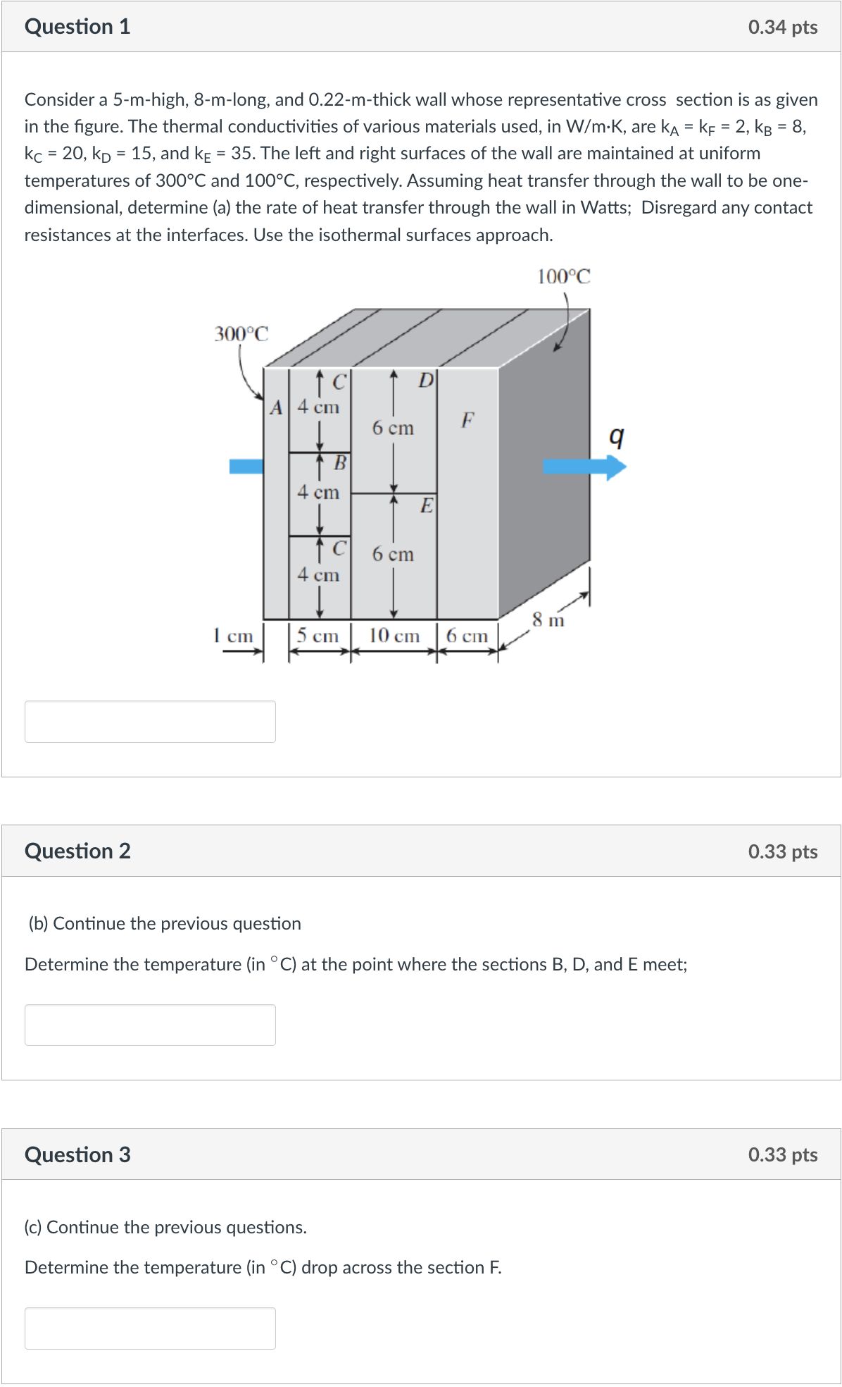 Solved Consider A 5 M High 8 M Long And 0 22 M Thick Wall