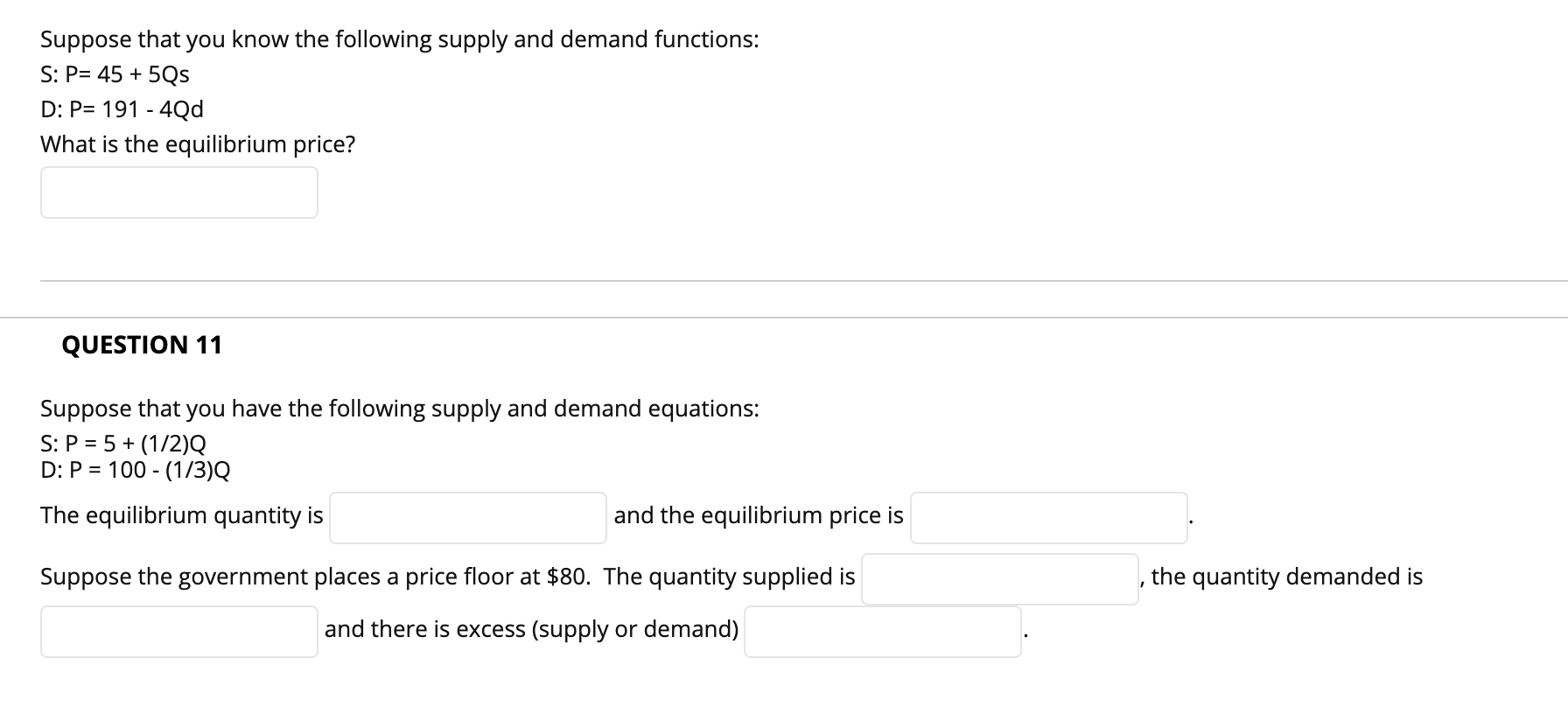 Solved Suppose that you know the following supply and demand | Chegg.com