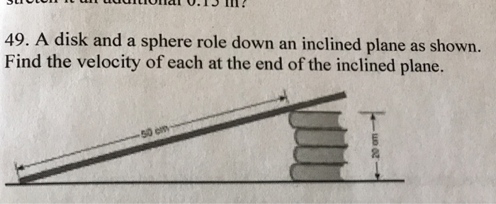 Solved 49. A disk and a sphere role down an inclined plane | Chegg.com