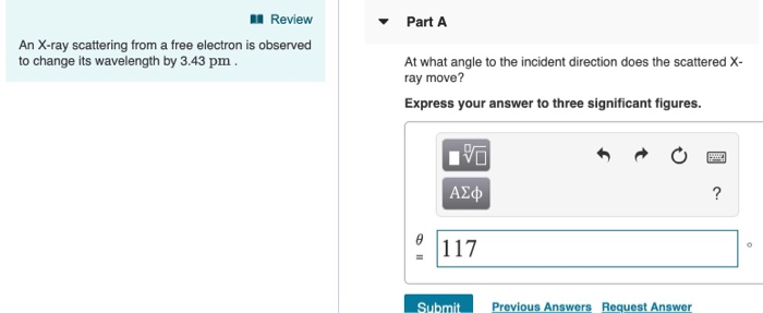 Solved Review PartA An X-ray scattering from a free electron | Chegg.com