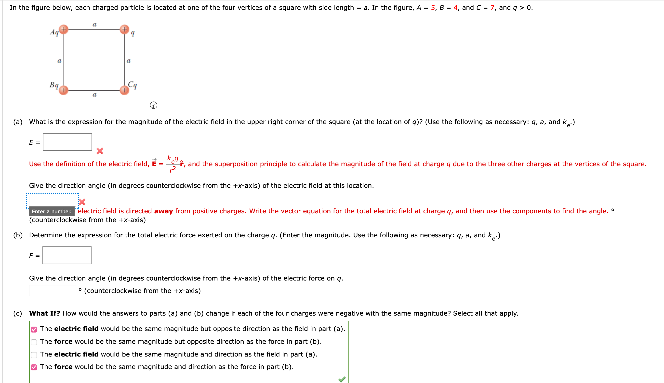 Solved In the figure below, each charged particle is located | Chegg.com
