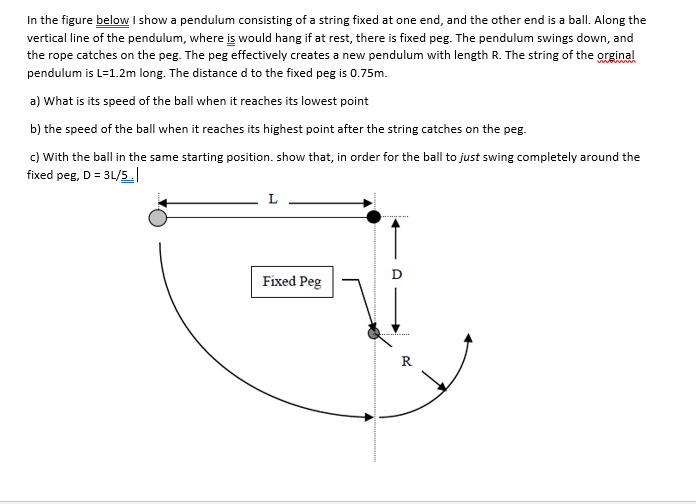 Solved In The Figure Below I Show A Pendulum Consisting Of A | Chegg.com