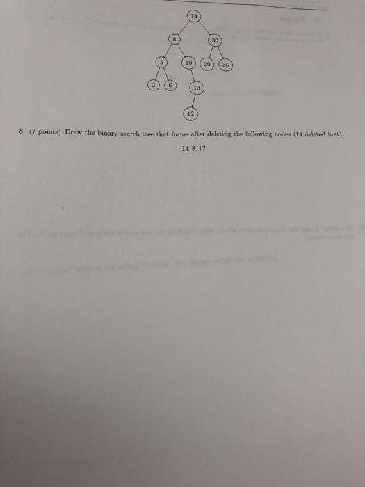 Solved 14 30 10) 20) 35 13 12 8. (7 points) Draw the binary | Chegg.com
