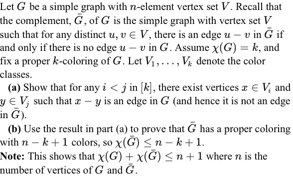 Solved Let G be a simple graph with n-element vertex set V. | Chegg.com