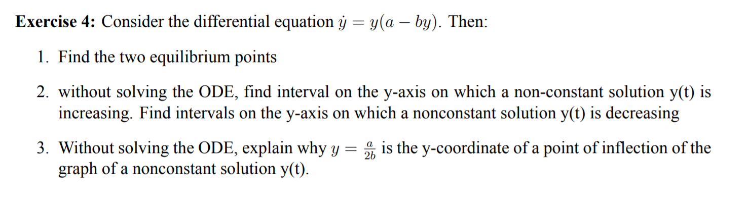 Solved Exercise 4: Consider the differential equation y = | Chegg.com