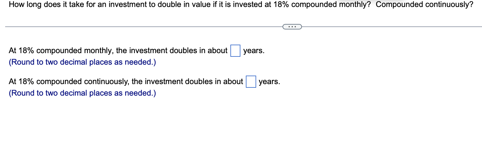 Solved How long does it take for an investment to double in | Chegg.com