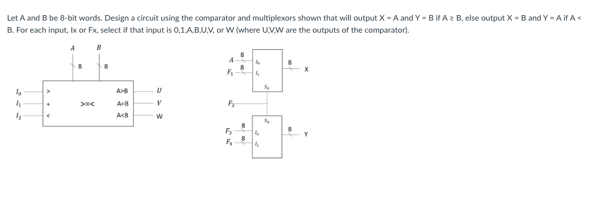 Solved Let A And B Be 8-bit Words. Design A Circuit Using | Chegg.com