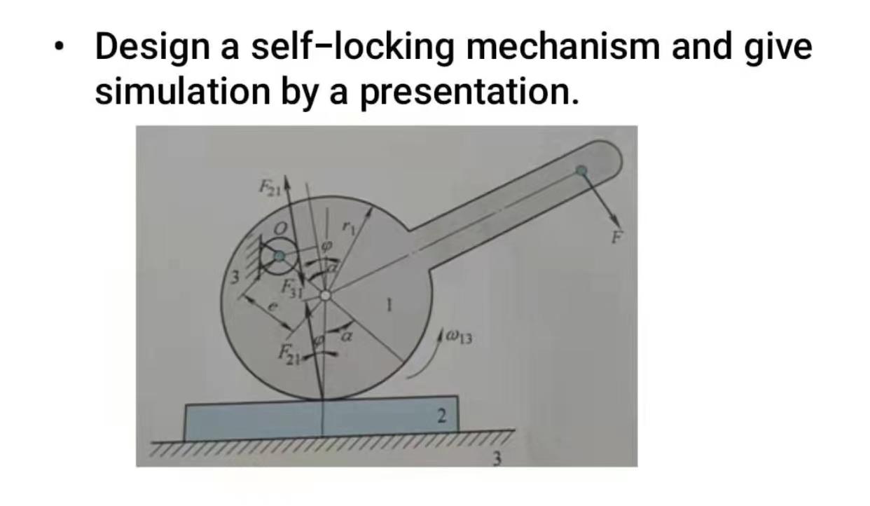 Solved Design a self-locking mechanism and give simulation | Chegg.com