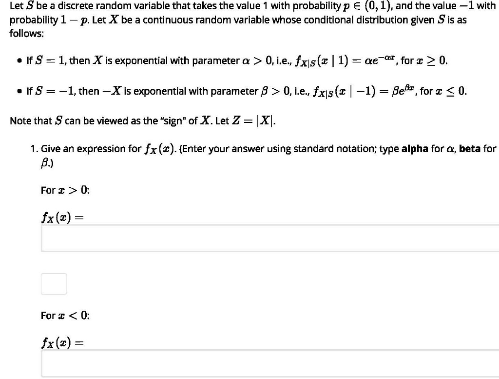Solved Let S be a discrete random variable that takes the | Chegg.com