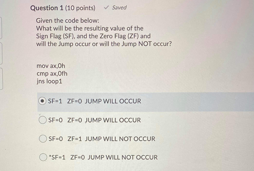Solved Question 1 (10 points) Saved Given the code below: | Chegg.com