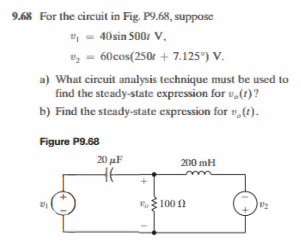 Solved 9.68 For the circuit in Fig. P9.68, suppose | Chegg.com