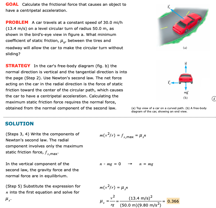 Solved GOAL Calculate the frictional force that causes an | Chegg.com