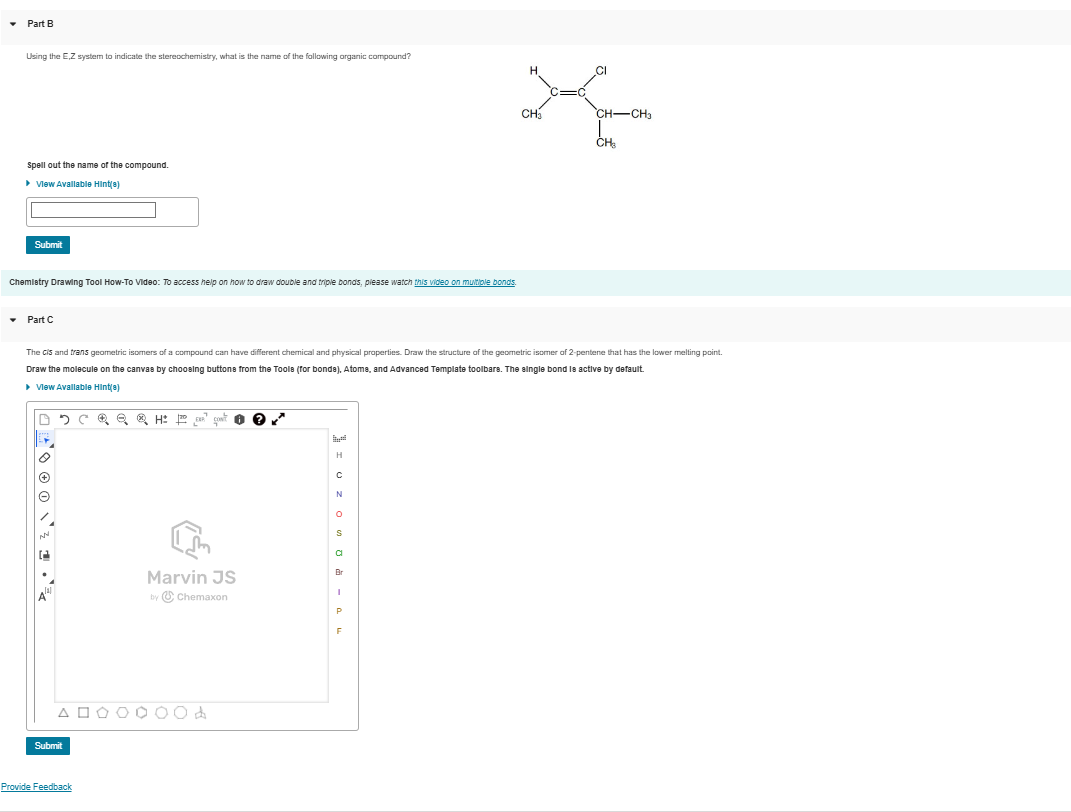 Solved Part BUsing the E,Z system to indicate the | Chegg.com
