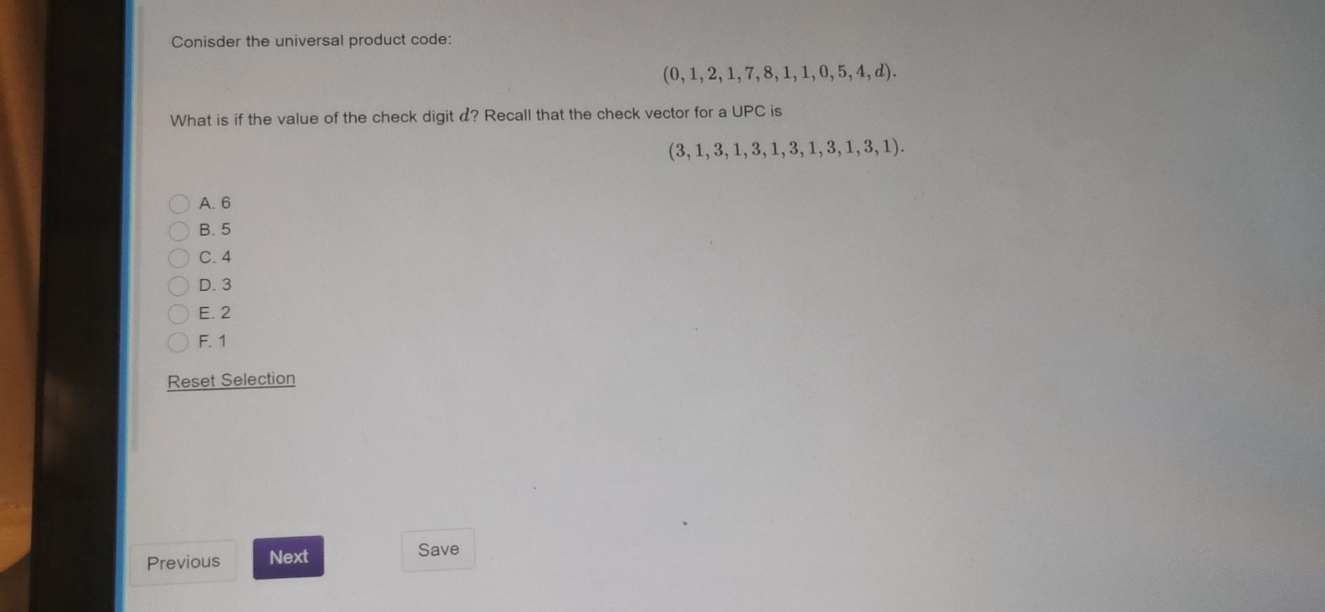 Solved Conisder the universal product code: (0, 1, 2, | Chegg.com