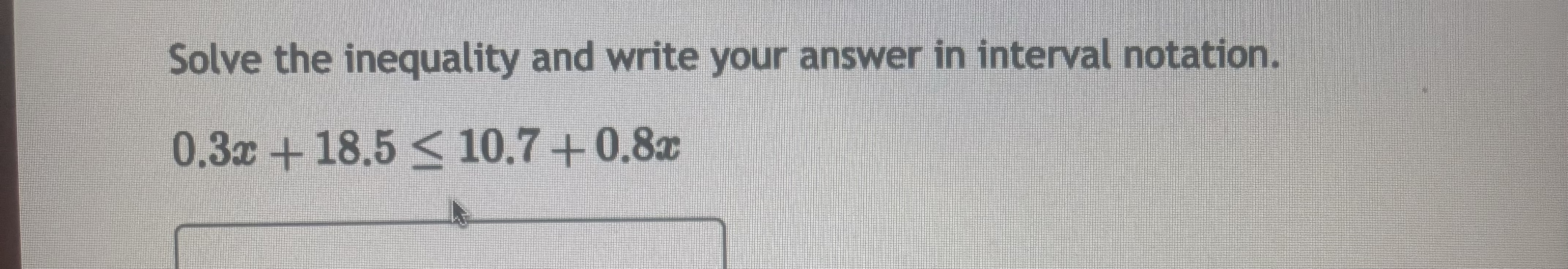 Solved Solve the inequality and write your answer in | Chegg.com