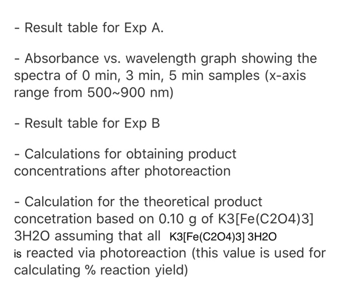 Synthesis and photochemistry of iron oxalate complex