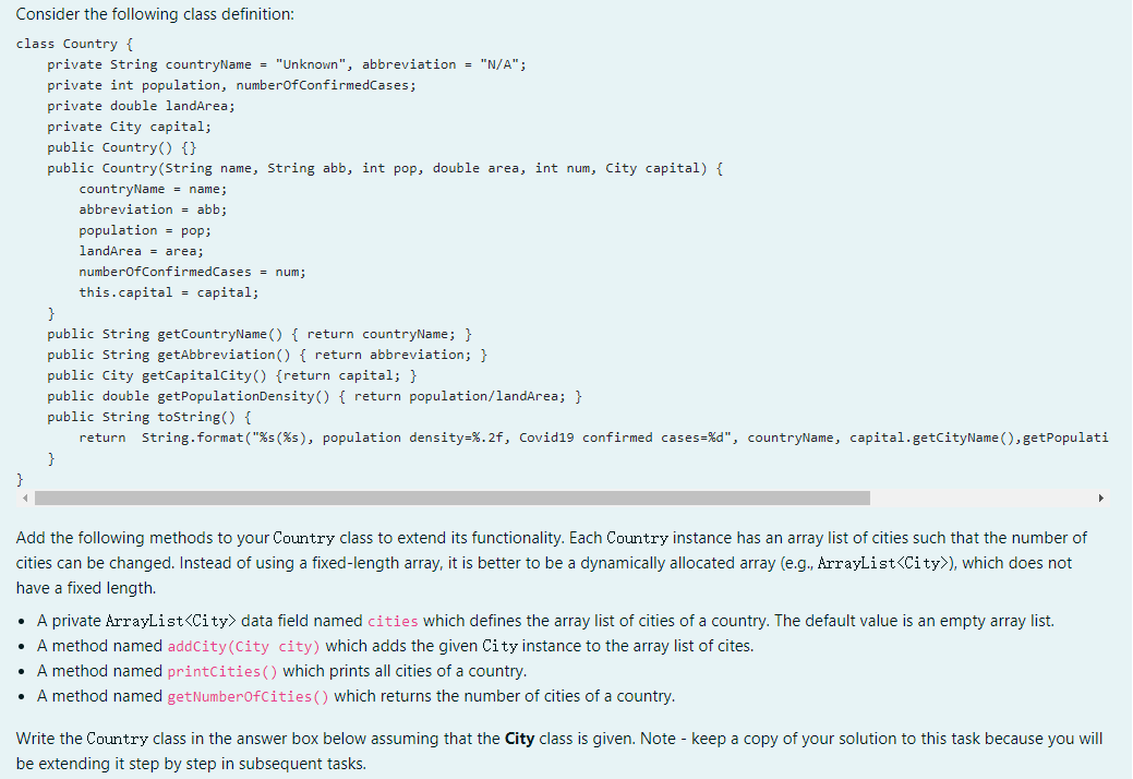 Solved Consider the following class definition: class | Chegg.com