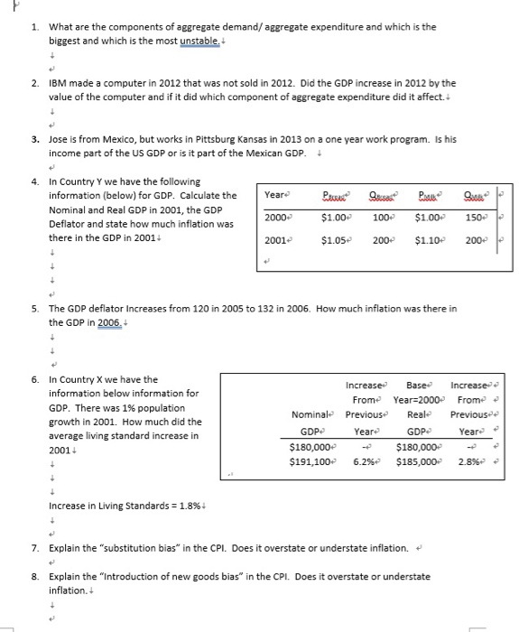 Solved What are the components of aggregate demand/ | Chegg.com