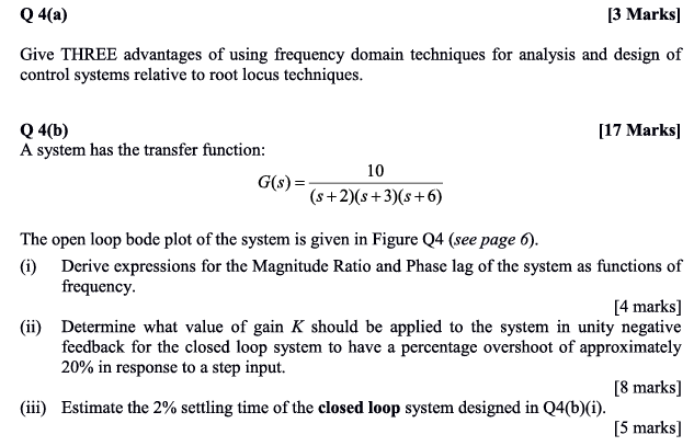 Solved Q 4(a)Give THREE advantages of using frequency domain | Chegg.com