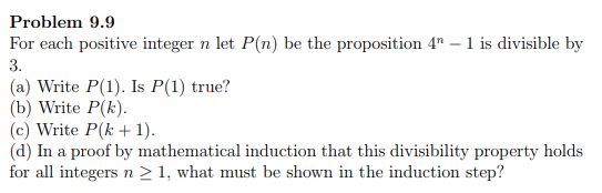 Solved Problem 9.9 For each positive integer n let P(n) be | Chegg.com