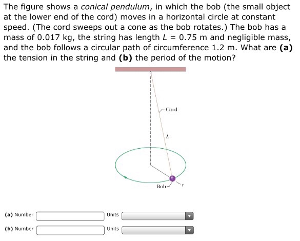 Solved The Figure Shows A Conical Pendulum, In Which The Bob | Chegg.com