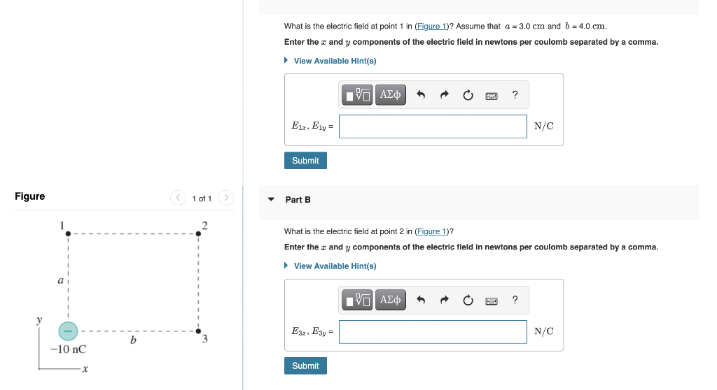 Solved What is the electric field at point 1 in ? Assume | Chegg.com