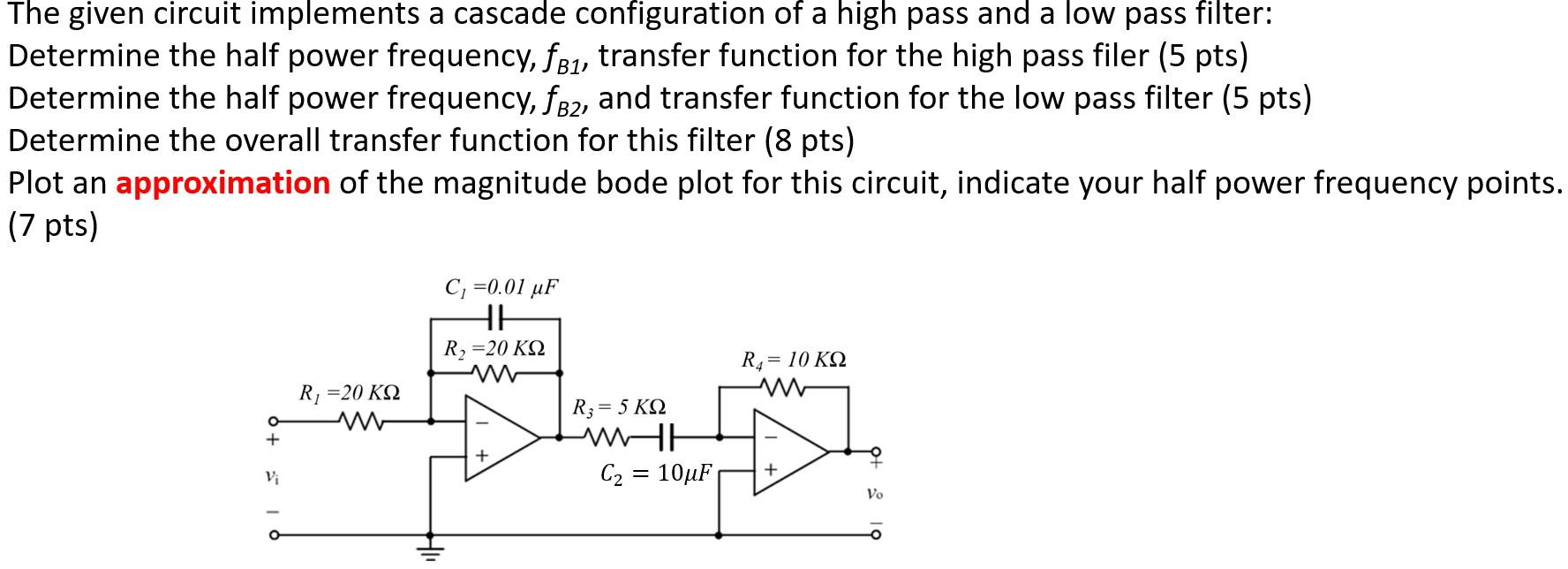 Solved The given circuit implements a cascade configuration | Chegg.com