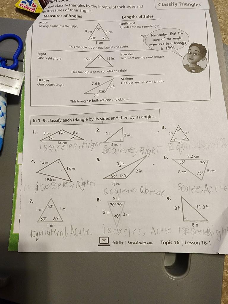 Solved 6. Wan classify triangles by the lengths of their | Chegg.com