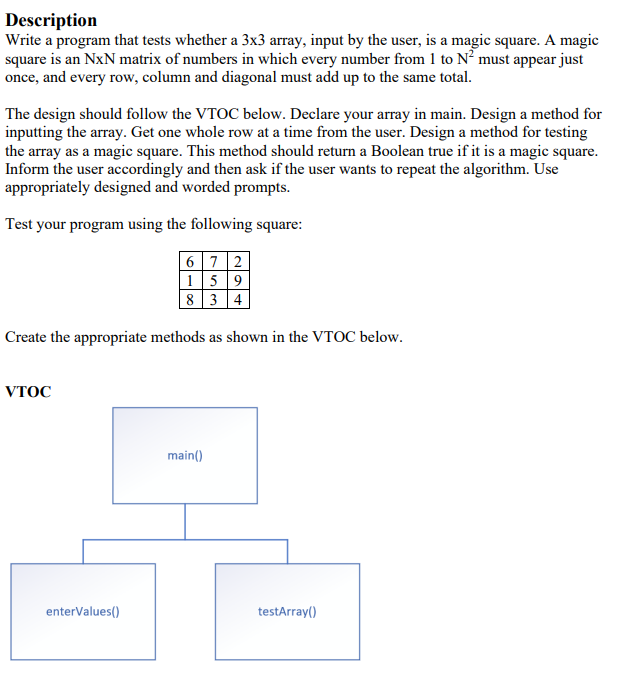 Solved Write a program that tests whether a 3x3 ﻿array, | Chegg.com