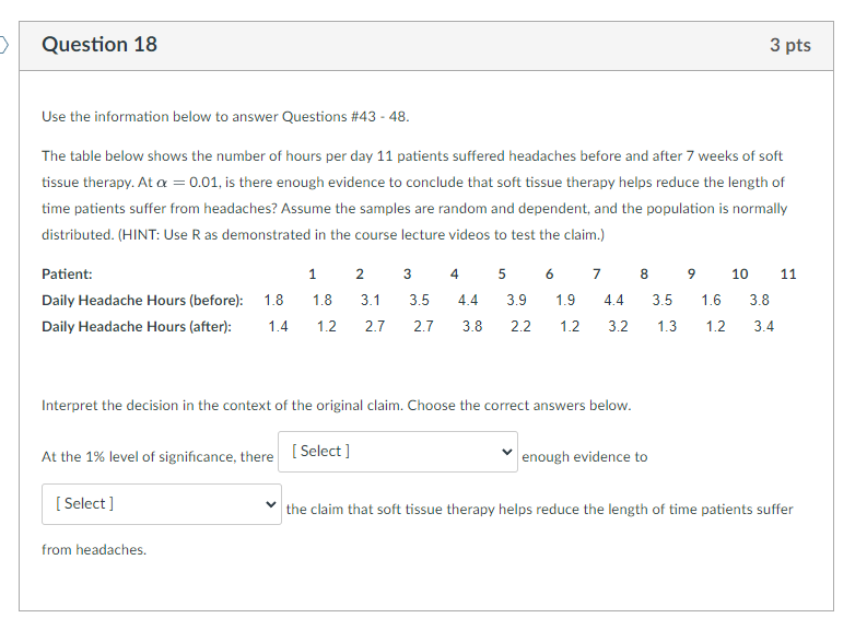 Solved Use the information below to answer Questions \#43 - | Chegg.com