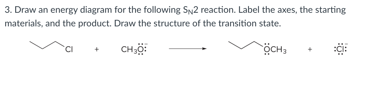 Solved 3 Draw An Energy Diagram For The Following Sn2