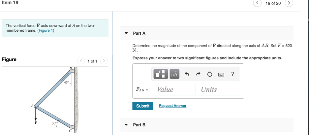 Solved Item 19 The vertical force Facts | Chegg.com