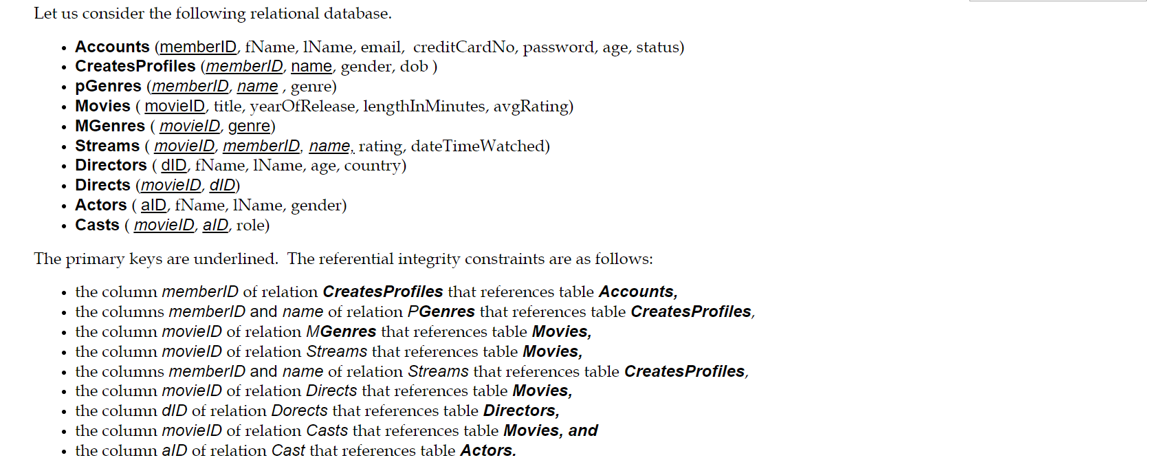Solved Let us consider the following relational database. - | Chegg.com